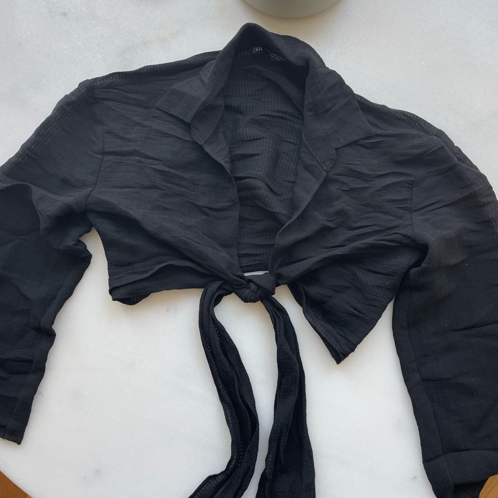 Zara Tie Front Linen Top